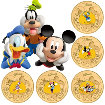 Disney Мини Маус Мики Маус, Доналд Дък, Дейзи Тема Позлатен Златна Монета Играта Възпоменателна Монета Играчки Детски Подарък За Рожден Ден 0