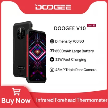 DOOGEE V10 Двойна 5G NFC Здрав Телефон Инфрачервен Термометър за Челото 8 + GB 128 GB 48 Mp Задна Камера 33 W Бързо Зареждане на 8500 mah Батерия 0