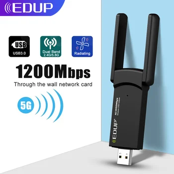 EDUP 2,4 G 5G Безжичен Wifi USB Адаптер WiFi Мрежова Карта 1200 М AP WiFi Ключ Адаптер С Антена WiFi USB3.0 Ethernet порт За PC