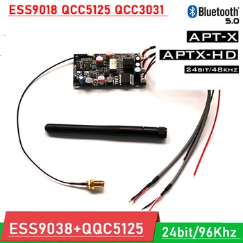 ESS9018 QCC5125 QCC3031 Bluetooth 5,1 Декодер Платка Аудио Безжична Bluetooth 5,0 Модул приемник LDAC/APTXHD 24 бита 96 khz