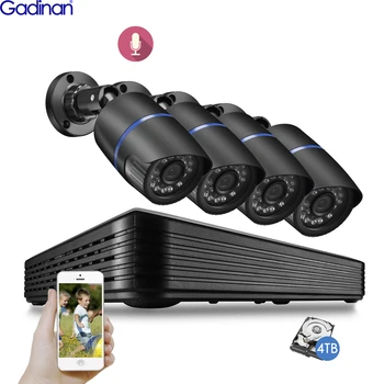 Gadinan H. 265 5MP POE NVR ВИДЕОНАБЛЮДЕНИЕ Камера за Сигурност на Система за Аудио 5MP/4MP IP Камера Домашна Външна Куршум Комплект за Видеонаблюдение Видео