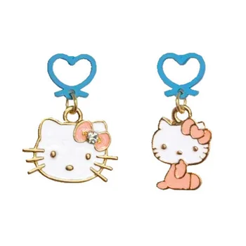 Hello Kitty Sanrio Kawaii Розово Awaii Вечерни Аксесоари Бижута Обици за Жени Обеци-Карамфил с Корейски Обеци-Панти,