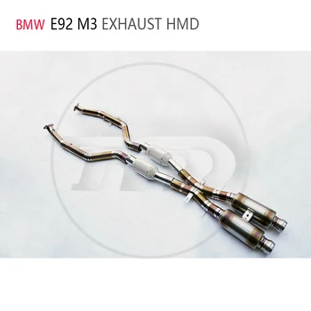 HMD сплав Титан изпускателна тръба Средна Коллекторная тръба е подходящ за BMW E92 M3 Автоматична модификация на Електронен клапан, Шумозаглушител