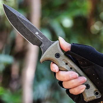 Hx На Открито 7CR17MOV Нож за джунглата, Дръжката е от Лен, Инструмент за Къмпинг, Тактически Ловни Ножове, Инструмент За Оцеляването на Edc С K Обвивка, Директна доставка