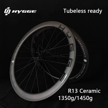 HYGGE 2023 дизайн Карбоновые колела 700C пътни изключително важно безкамерни гуми 40 мм 50 ММ велосипедни колела r13 керамични главината на колелото ободной спирачка V-спирачка 0