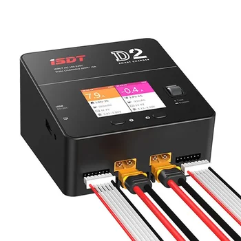ISDT D2 markⅱ Комбиниран с две честота кабели и две балансировочными платки JST-XH 200 Вата Двойно Зарядно Устройство За Lipo Lion LiHV LiFe NiMH Батерия
