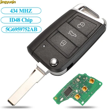 Jingyuqin Keyless-go/Полуумный Автомобилен ключ 434 Mhz MQB ID48 За VW Seat Golf 7 MK7 Touran Polo Tiguan 5G6959752AB BB 6V0959752D /Q 0