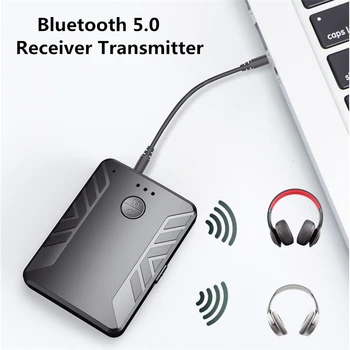 KEBIDU Bluetooth 5.0 Аудио Предавател, Приемник За TV на PC Автомобилен Високоговорител Стерео Музика Безжичен Адаптер Dual Предавател