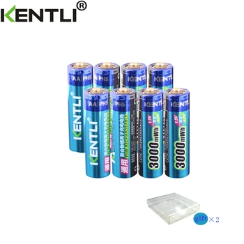 KENTLI aa акумулаторна батерия 8шт 3000 МВтч акумулаторни батерии от 1,5 литиева батерия Безплатна Доставка
