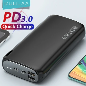KUULAA Power Bank 20000 ма Преносимо Зарядно Powerbank Мобилен Телефон Преносимо Външно Зарядно Устройство Повербанк за iPhone Xiaomi
