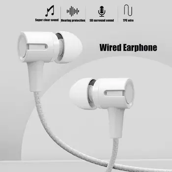 L201 Полезни Жични слушалки Леки Слушалки в ушите Преносими 3.5 мм Слот Музикални Слушалки Слушалки с Кабел Мощен Бас