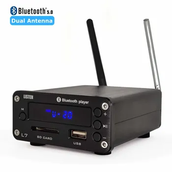 L7 Hi-Fi Bluetooth 5,0 Приемник КПР Стерео Аудио Предусилвател USB Музикален Плейър, FM-Радио, Усилвател За слушалки Поддържа U-Диск, SD Твърд Диск