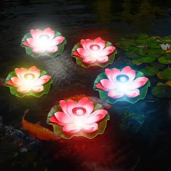 LED Лампа Със Слънчева Батерия Lotus Lamp-Водоустойчива IP65 Цвете Лилия, който Желае Нощна Лампа, Басейн, Градина, Аквариум, в Сватбената Нощ, Слънчева Светлина За Басейн
