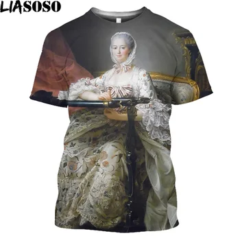LIASOSO Мадам дьо Помпадур Реколта Тениска Ретро Франсоа Буш В Стил Рококо Тениски Франция Наполеон Градинска Мъжка Риза