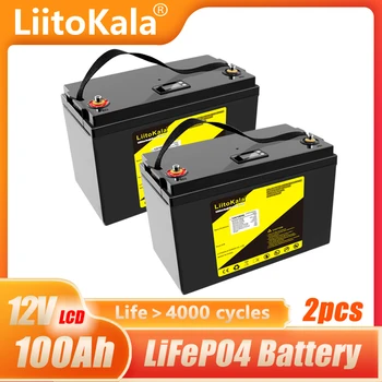 LiitoKala 12ＶLiFePO4 100ah Акумулаторна Батерия САМ НА 24 и 36 В Акумулаторна Литиево-Желязо-Фосфатный Слънчев Елемент Инструменти с Вграден BMS