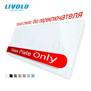 Livolo Луксозно бяло перлена кристалното стъкло, 222 mm * 80 mm, само бар, Тройната стъклен панел, VL-C7-C1 /C1/C1-11 (4 цвята), без лого