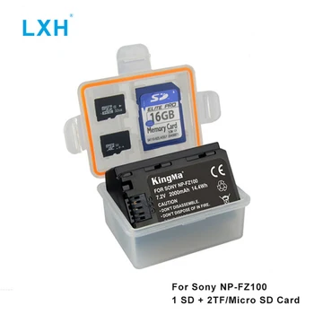 LXH Камера Батерия Водоустойчив Калъф SD TF MSD Карта с Памет Кутия За Съхранение на Sony NP-FZ100 Батерия A9/A7R III/A7 III/ILCE-9 Камери 0