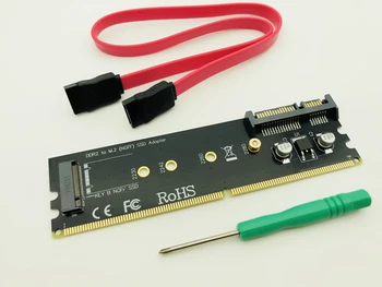 M. 2 Слота за DDR2 Адаптер Raiser DDR за M2 SSD Странично B КЛЮЧ NGFF M. 2 SSD Конвертор Карта SATA Power 7Pin Порт за предаване на данни SATA дънна платка