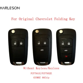 OEM2/3/4 Бутона-Сгъваем Дистанционно управление Smart Car key433 Mhz PCF794 1E/PCF7952E Keyless Go 46Chip За Оригиналния Chevrolet Aveo CruzeOrlando