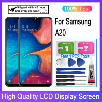 OLED дисплей За Samsung Galaxy A20 A205 SM-A205F A205FN LCD дисплей с сензорен екран Дигитайзер, Подмяна на
