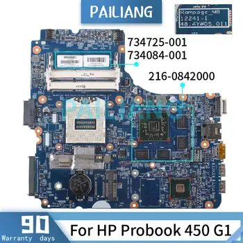 PAILIANG дънна Платка За лаптоп HP Probook 450 G1 дънна Платка 734725-001 734084-001 SR17D 216-0842000 DDR3 tesed