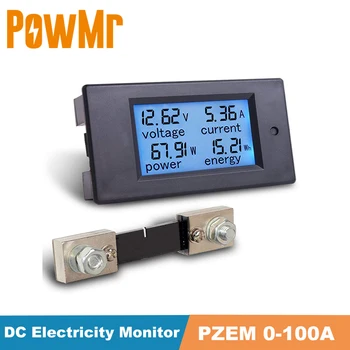 PZEM 0-100A 4 в 1 Монитор на Потреблението на Електроенергия за Постоянен Ток LCD цифров Волтметър Ток, Амперметър Мощност Енергия Мултицет Панел Тестер Метър
