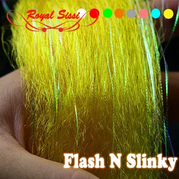 Royal Sissi 8 допълнителни цветове за връзване на мухи Flash N Дебнещ влакна дълги блестящо косата пушистое влакно стръвта знаменца материали за връзване на мухи