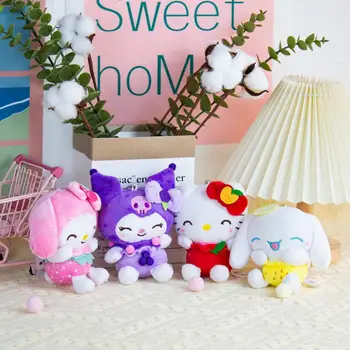 Sanrio Плюшен Окачване Kawaii Водещата Серия Kuromi Melody Cinnamoroll Hello Kitty Скъпа Мультяшная Кукла Около Аниме ПП памук за Момичета 0