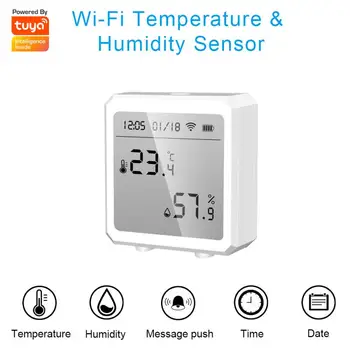 Sasha WIFI Сензор за температура и влажност Bluetooth Влагомер за помещения Термометър Детектор Подкрепа Алекса Google Home Smart Life