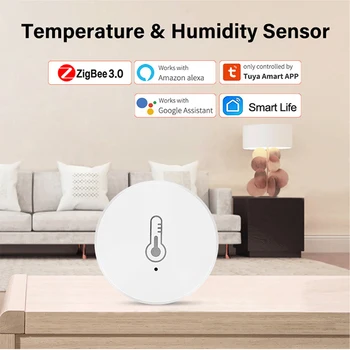 Sasha ZigBee интелигентен сензор за температура и влажност на въздуха у дома sasha умен дом безжичен сензор за влажност на въздуха, приложение за дистанционно Управление 0
