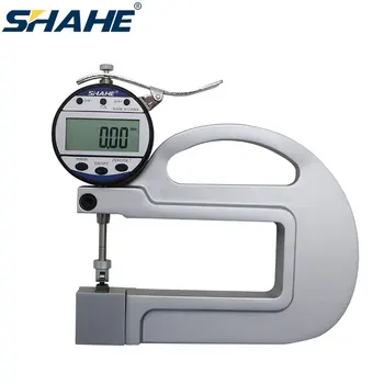 SHAHE 0,01 мм 10 мм цифров дебелометрия с роликовой вложка за измерване на дебелината на метала дебелината на кожена филм