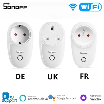 SONOFF S26 R2 WiFi Smart Plug 16A EU BR Интелигентно Гнездо за Синхронизация Ewelink Управление на Подкрепа Алекса Google, Yandex Алиса Smartthings 0
