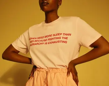 Sugarbaby Жени се нуждаят от повече сън, отколкото мъжете, Защото борбата с патриархатом Уморява Тениска Смешно Саркастическая тениска Tumblr