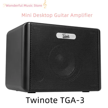 Twinote TGA-3 Мини Тенис на Китара усилвател 3,2 Вата с вградени ефекти забавяне на нарушения с 3,5 мм изход за слушалки, Aux In
