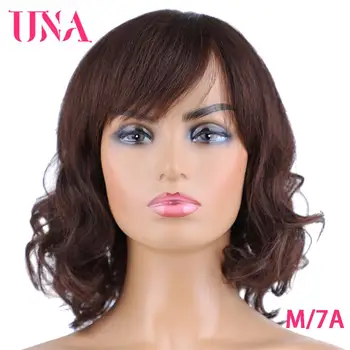 UNA Малайзия Човешки косъм Перуки За Жени Вълнообразни Машинни Перуки, Не Реми Човешки косъм Перуки 7A Средното Съотношение 10 