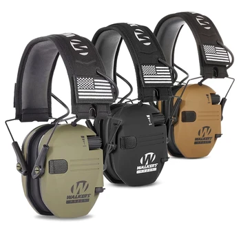 Walker's Razor Тактически Електронни Слушалки За стрелба С шумопотискане, Слушалки За Усилване на звука, Защита на Слуха, Сгъваема Слушалки