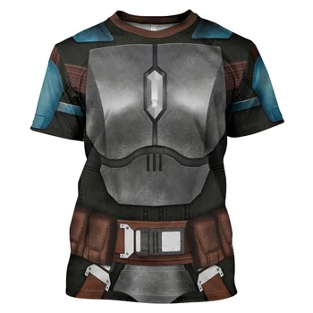 Wars Бо-Katan Kryze Cosplay Тениска С 3D Принтом За Мъже И Жени Ежедневни Риза С Къс Ръкав