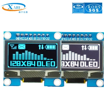 XABL 1,3-инчов 128x64 OLED LCD Дисплей Модул SH1106 SSD1306 SPI 8Pin Заводска Контакт размер
