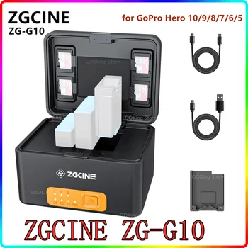ZGCINE DIANA-G10 G10 Калъф за Зареждане на Скоростната Вградена Батерия с капацитет 10400 mah Бързо Зареждане на Банката за GoPro Hero 10/9/8/7/6/5 Аксесоари