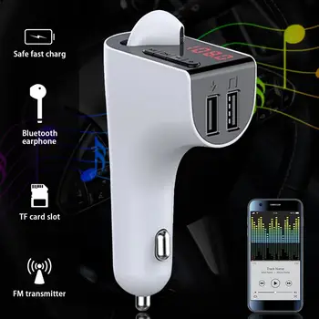 Автомобилен Bluetooth 5,0 FM-Предавател Безжичен Аудиоприемник Хендсфри Авто MP3 Плеър 3.1 A Dual USB Бързо Зарядно Устройство за Автомобилни Аксесоари 0