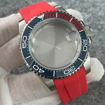 Аксесоари за часовници Корпус часа от неръждаема стомана 316 + каишка от Каучук за часа Увеличително Сапфирен кристал 10ATM Подходящ за механизъм NH35