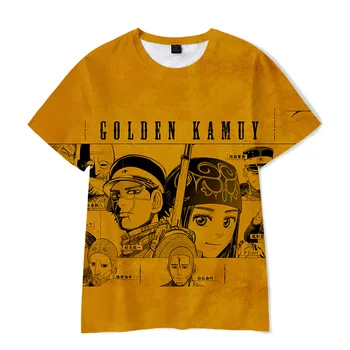 Аниме Златен Камуй 3D Тениска Дамска Мъжка Лятна Мода С Къс Ръкав Забавна Тениска Графични Тениски Сугимото Сайчи Cosplay Костюм