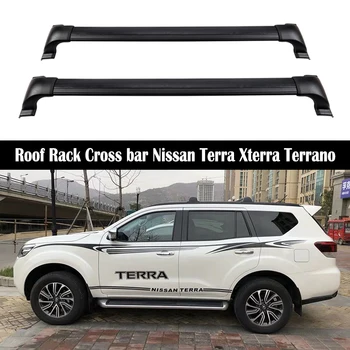 Багажник За Покрив От алуминиеви Сплави За Nissan Terra xterra студената Terrano 2018-2021 Релси Бар Багажника Барове горната част на Напречната греда Багажник Железопътни Кутии 0