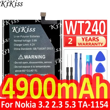 Батерия KiKiss за мобилен телефон Nokia 5.3 3.2 / 2.3 TA-1154 TA-1156 4900 mah WT240 WT 240 + Подарък Инструменти