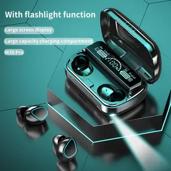 Безжични слушалки в ушите M30 Pro с високи нива на шума IPX7, Водоустойчив, съвместими с Bluetooth, спортни динамични слушалки в ушите 5,1 за 0