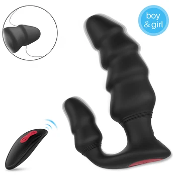 Безжично Дистанционно Вибратор от Секс Играчки За Мъже Масажор на Простатата Вибратор Анален Накрайник Анален Опашката Въртящи USB Зареждане Продукт За Възрастни 0