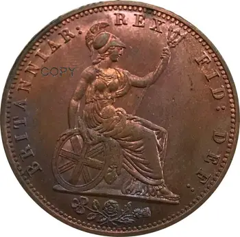 Великобритания 1831 1/2 Пени - Копия на монети от Мед и Червен Вилхелм IV