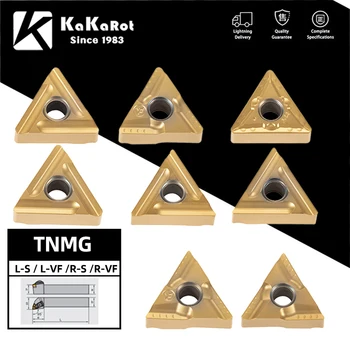 Видий плоча KaKarot Външни инструменти за струговане TNMG160404R/L TNMG160408R/L VF SF Стругове инструменти Метална вложка с керамично покритие