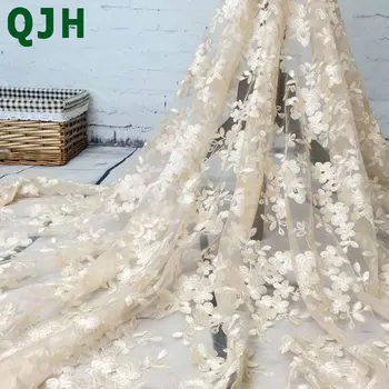 Висококачествена и модерна Френска Лейси Плат с Високо Качество, Африка Тюл, на Бродирани цветя, прозрачна мрежа Лейси Плат За Сватба