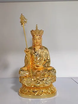 висококачествена позлатени мед кшитигарбха Дизанг пуса Светец-покровител на статуя на Буда ДОМАШЕН храм на благославя безопасно здраве и КЪСМЕТ 26 СМ